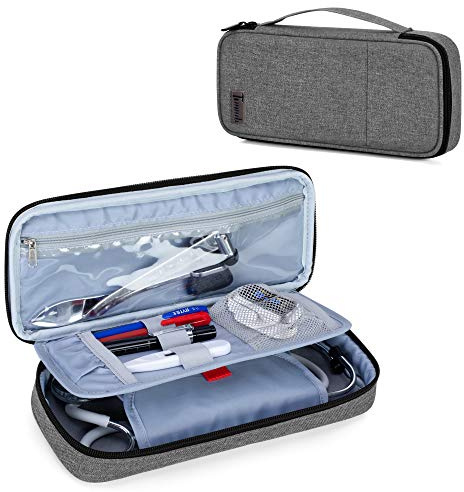 Trunab Stethoskoptasche Kompatibel mit 3M Littmann/MDF/ADC, Grau | Stethoskopkoffer Mäppchen mit Innentasche Leer und Passend für anderem Zubehör
