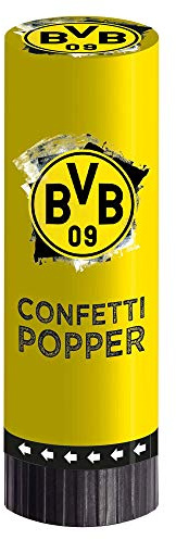 2 Konfetti-Popper BVB Dortmund 4,4 x 15,2 cm