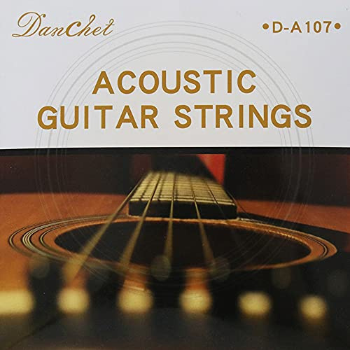 Danchet A107 Jeu de cordes pour guitare acoustique, bronze phosphoreux, moyennement dur