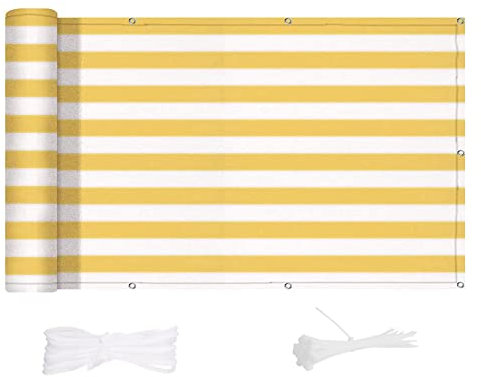 Yoosing Balkonbespannung Sichtschutz 65x800cm, Balkon Sichtschutz Balkonabdeckung, 100% Privatsphäre, mit Ösen viele Längen & Breiten Zur Auswahl