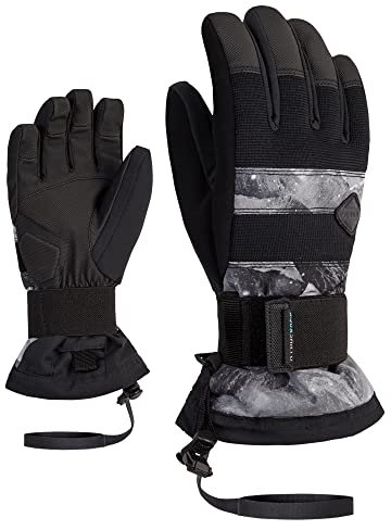 Ziener Kinder MANU Snowboard-Handschuhe/Wintersport | wasserdicht, atmungsaktiv; Protektor, Grey Mountain Print, S