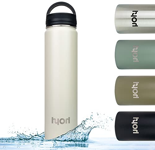HYOH Traveller vakuum isolierte Trinkflasche, hält Getränke kalt und warm, spülmaschinengeeignet, 100% recyclebar, doppelwandig vakuum isoliert, Trinkflasche aus Edelstahl, Füllmenge 750 ml