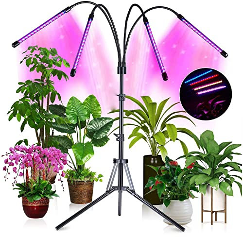 VVLXRIC Lumiere Horticole LED, 80 Led, 10 LuminositéS à Intensité Variable, Minuterie 4/8/12h Pour Plantes D'IntéRieur, Fleurs, Serres Lumiere Plante