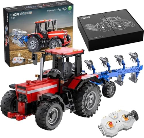 Technology Tractor Building Blocks, Technology Tractor Remote Control Model 2.4G RC Remote Controlled Farm Car with 4 Motors - 1675 Pieces