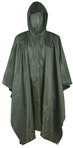WarmHeartting Military Rain Poncho Camo Emergency Reusable Waterproof Raincoat with Hood 3 in 1 Multifunction Rain Suit