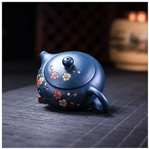 BoNene Wasserkocher Purpurroter Tontopf handgefertigter lila Lehm-Kung-Fu-Topf-Flache Xi-Shi-Topf mit Geschenkbox Wasserkocher Edelstahl