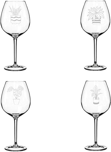 MIP Set of 4 Wine Glass Gift Plants For Gardener Plant Lover (20 oz Jumbo)