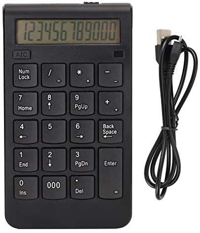 Sxhlseller Clavier Numérique sans Fil avec écran, pavé Numérique 2,4 G 19 Touches, Touches en Forme de U, Distance Effective de 10 M, pavé Numérique USB à Faible Bruit pour Ordinateur