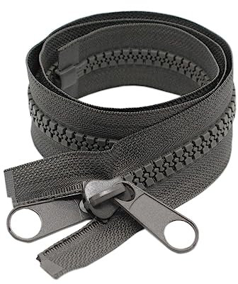 YaHoGa 212 cm #10 Große Reißverschluss Kunststoff Teilbar Reißverschluss Reissverschluss mit Doppelten Ziehen für zelte Deckung Schlafsack (DP Grau)