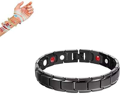 JosuE Magtherapy Menopause-Armband zum Abnehmen, Magtherapy Relief-Armband, abnehmbare Magnetarmbänder für Damen und Herren (Black,One-Size)