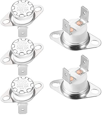 elektronischer Schalter KSD301 Thermostat, 165 °C/329 °F, 10 A, normalerweise geschlossen, NC-Einstellung, Druckscheiben-Temperaturschalter for Mikrowelle, Kaffeemaschine, 5 Stück