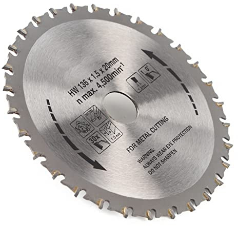 Tissting Lama per Sega Circolare, 136 X 1,5 X 20mm 30 Denti Dischi da Taglio Acciaio Rapido Legno Disco Smerigliatrice Taglio per Troncatrici Seghe da Tavolo