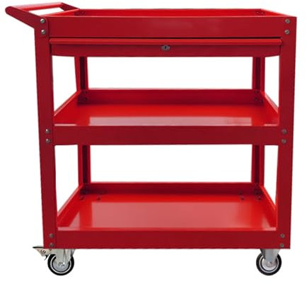 Werkzeugwagen Mit Schublade, 3-stufiger Werkzeugaufbewahrungs-Organizer, Robuster Werkzeugwagen Mit 661 Pfund Kapazität, Rollender Werkzeugwagen For Garage, Zuhause, Hotel, Reparaturwerkstatt ( Color
