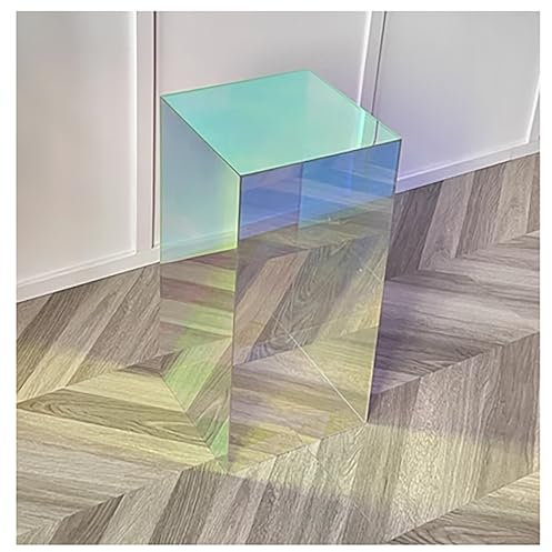 Usknxiu Colorful Clear Acrylic Display Box Pedestal Stand for Parties Square Pedestal Stands, Plant Columns Pedestal Stands for Display, Plinth Stand,C