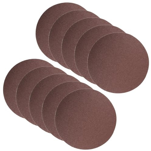 CoCud Discos de Lija de Gancho y Bucle 8 200mm 80 Granos 10 Piezas | Papel de Lija Papel de Lija Flocado, Óxido de Aluminio, para Madera Metal Paneles de Yeso