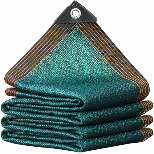 ZHJSHOU Shade Garden Netting Sunblock Shade Cloth,90% Garden Greenhouse Shading Pergola Shade Cover with Grommets and Rope, for Balcony Carports Patios Kennel Pond(Dark green,1x1m)