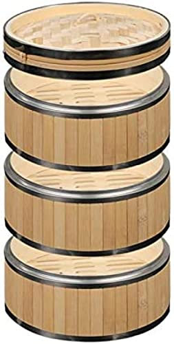 Bamboo Steamer, Dim Sum Steam Basket, 3-Tiers Chinese Food Steamers For Rice, Dumplings, Vegetables, Meat And Fish, Reusable, Easy To Clean,30CM