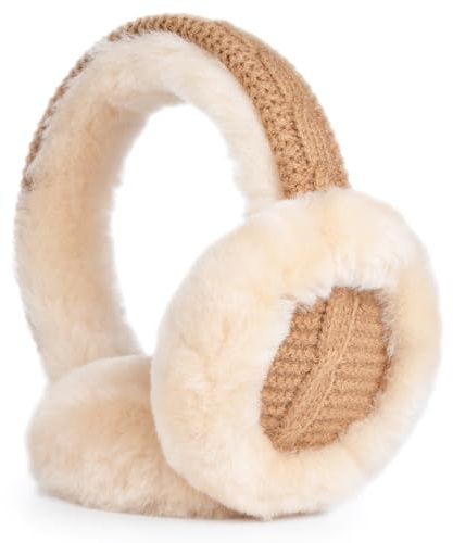 Harssidanzar Damen faltbare Winter Ohrenschützer HL303EU Camel