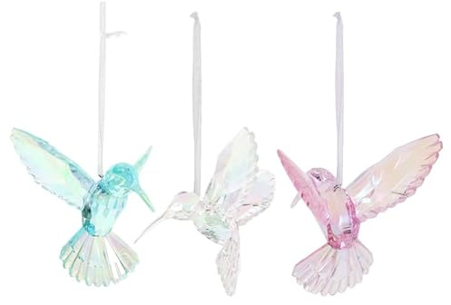 CIYODO 3 StüCk Kristall-SonnenfäNger Aus Schillerndem Klaren Acryl Moderne Vogelornamente Mit AufhäNgeöSe FüR Weihnachtsschmuck Und Fensterdekor