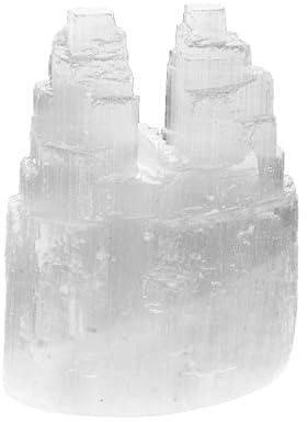 NKlaus Selenita Iceberg 10 x 7,5 x 4,5 cm – Selenita en diseño de iceberg, hecha a mano para iluminación y trabajo energético, decoración espiritual natural