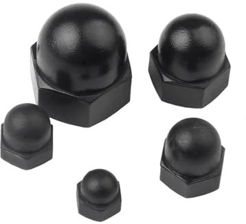 KSeSii 2–50 Stück Nylon-Hutmuttern mit Eichelkappen, weiß/schwarz, Sechskantmutter aus Kunststoff, M3, M4, M5, M6, M8, M10, M12, M14, M16, M18, M20, for Isolierungszwecke(Black,M14 5pcs)