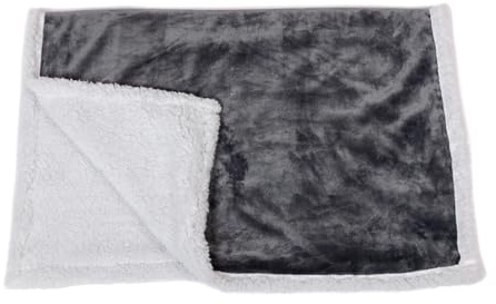 Danish Design Essentials Fell-Hundedecke, Anthrazit, 75 x 100 cm, wendbar, weich und maschinenwaschbar, Decke für Hunde