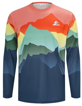 ZesiikLvie MTB Trikot Herren Fahrradbekleidung Radtrikot Herren Langarm Moto MX Downhill Enduro Jersey Atmungsaktiv Schnell Trocknend