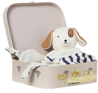 VERTBAUDETBaby Geschenk-Set: Hunde-Schmusetuch & Köfferchenblau