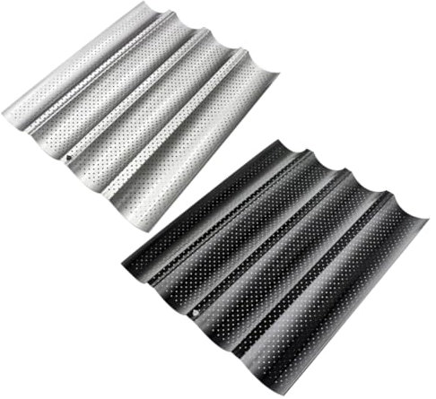 POPETPOP Vassoio Perforato Antiaderente per Cottura Baguette Teglia per Pane Francese con Dimensioni Facile da Resistente Calore Casual