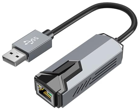 Koolenry Adaptador USB A Ethernet de 5 Gbps, Tarjeta de Red Gigabit RJ45, Compatible con RTL8175, Compatible con NAS, PC y Juegos con 11.