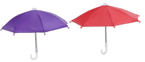 Homoyoyo 2 Piezas Paraguas Decorativos para Móvil Impermeables y Portátiles con Efecto UV Tipo de Unidades Rojo y para Exteriores y Moto