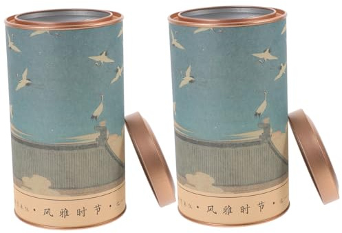 VALICLUD 2piezas Latas De Almacenamiento Herméticas para Té Envases De Hojalata Duraderos con Tapa Sellada Recipientes Versátiles para Cocina Hogar y Tienda Diseño De Caja Regalo con Cierre