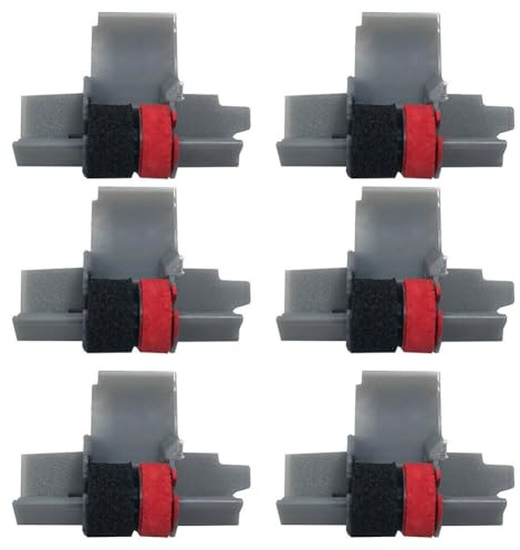 FACAIIO 6 Pack IR-40T Black and Red Calculator Ink Rollers for Sanyo, for Seiko, Citizen, P42T-11, 1620S/2620S, FR Series, IR40T/IR50