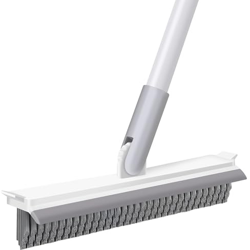 IVYROLL Grout Brush with Long Handle, Floor Cleaning Scrubber with Stiff Bristles for Tile Line, Shower, Crevice, Bathroom, Kitchen and Hard-to-Reach Corners