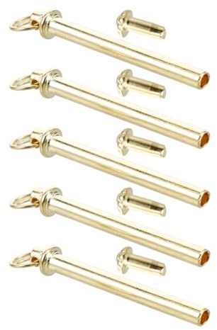 YOSADIER Kit de Reparación Remaches de Eje para Abanicos Plegables Hechos a Mano, 5 Varillas Abanico de Hierro Dorado para Accesorios y Repuestos en Bricolaje
