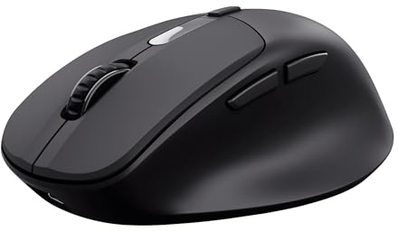 Trust Zevo Ultraschnell Wiederaufladbar Kabellose Maus Bluetooth + 2.4GHz | Leise Tasten, Ultraschnelles Aufladen (3 Min = 24 Tage Akku), 85% Recyclingkunststoff, Mehrgeräte Funkmaus PC Mac, Schwarz