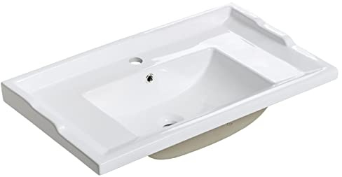 WASHBASIN Lavabo 80 Retro, céramique, Blanc, 46 x 80 x 18 cm