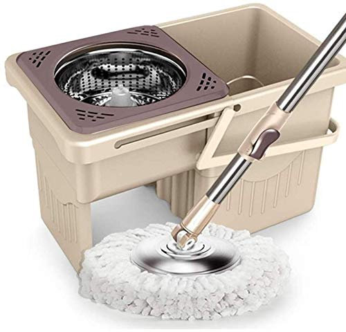 RONGJJ Juego De Fregona Y Cubeta, Cubo De Fregona Giratorio De Microfibra De 360 ​​Grados, Cubo De Fregona Giratoria con Pedal De Cepillo para Piso