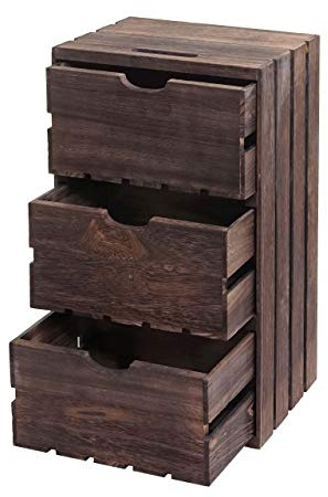 Mendler Kommode HWC-C62 Shabby-Look Vintage 3 Schubladen 53x32x26cm - braun | Schubladenkommode, Holzkiste