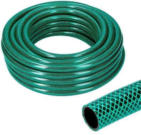 CABLEPELADO Manguera jardín, Manguera de riego, Manguera para exteriores, Manguera flexible, Diámetro manguera de 15 mm 5/8 pulgadas, Longitud de 15 Metros, Color Verde