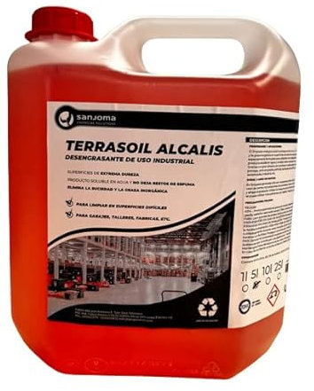 Fregasuelos Industrial Terrasoil Alcalis – Detergente Desengrasante Grandes Superficies, Perfumado Duradero, Ideal Para Suelos Porcelánicos y Mármol, Elimina Olores, 5L