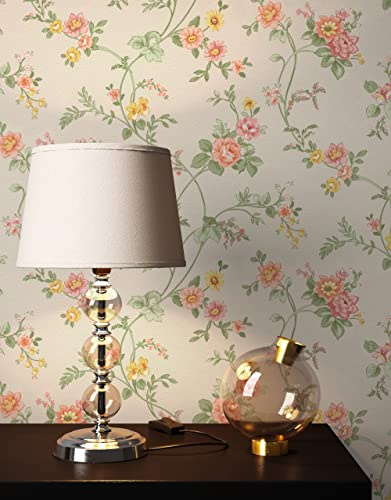 Newroom Vliestapete Weiß Blumentapete Landhaus Schlafzimmer Wohnzimmer