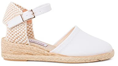 Pisamonas Kvinnors Och Kvinnors Wedge Espadrilles Med Spänne Size 34 Color Vit