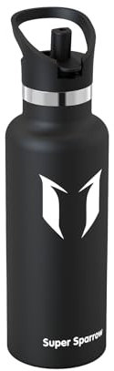 Super Sparrow Borraccia Termica, Ultraleggero Acciaio Inox 18/10 Bottiglia Termica - 500ml - Senza BPA Borracce, Thermos per Bambini, Scuola, Sport, Campeggio, Yoga, Palestra, Ciclismo
