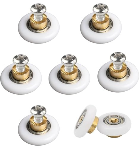 Sctmda Rouleau de Porte Douche 6 Pièces Roulette Porte Roulette de Douche Rouleau de Porte Coulissante Rouleau Roulette Roue Roue de Remplacement ​pour Porte de Douche Roulettes 20mm