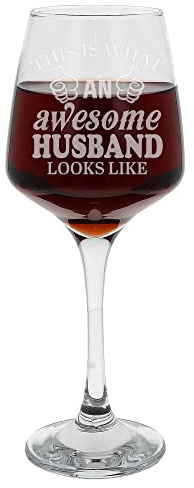 Regali per il marito, questo è ciò che un marito fantastico sembra divertente bicchiere da vino inciso, regalo per mariti, 400 ml, grande bicchiere da vino