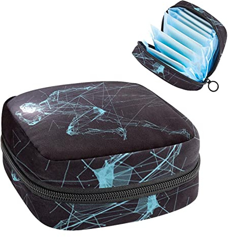 Aufbewahrungstasche für Damenbinden, Menstruationstassen-Tasche, Organizer für weibliche Pads, Tampons, Laufmann Vektor