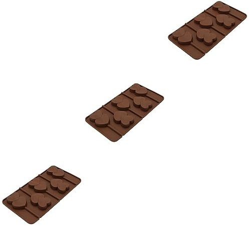COHEALI Lot De 3 Moules En Silicone En Forme De Cœur Pour Bonbons Et Pour Sucettes Décorations Pour Biscuits Compatibles Four