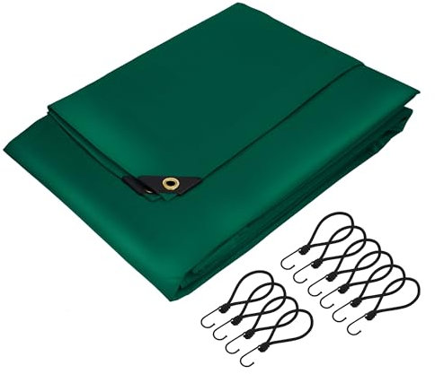 ECD Germany Telone Premium in Tessuto con Occhielli + 10 Ganci 4x6m 24m² 650g/m² Verde PVC Telo Impermeabile Antistrappo Multiuso Telone per Camion Giardino Legno Telo Protettivo Universale