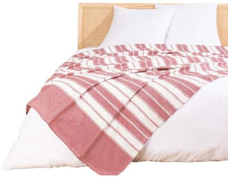 douceur d'intérieur, Couvre-Lit (180 x 220 cm) Abby Marsala, Coton & Polyester Jacquard